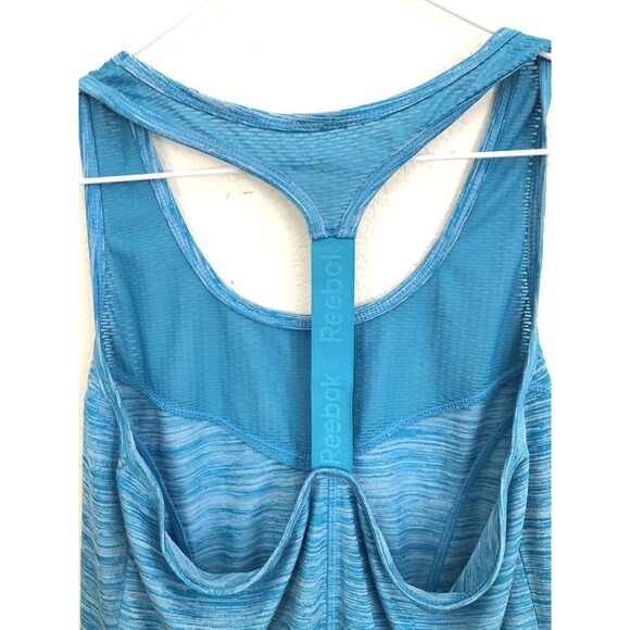 Reebok Women’s Workout Tank Top Size L Blue Racerback Activewear - Picture 5 of 6